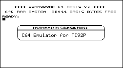 C64 Emulator for the TI-92